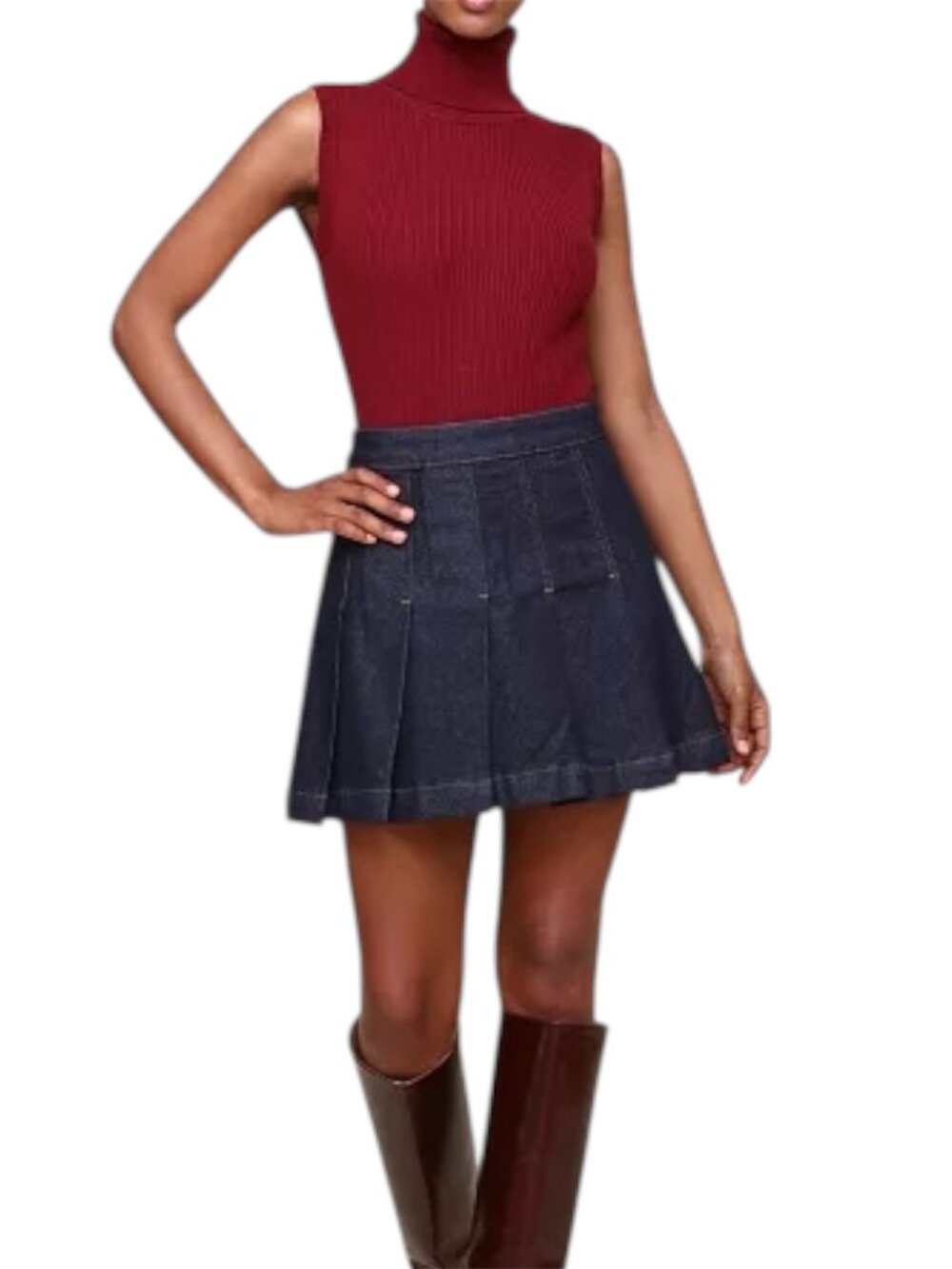 J.Crew Pleated Denim Mini Skirt Preppy Y2K Schoolgirl Tenniscore Size 6